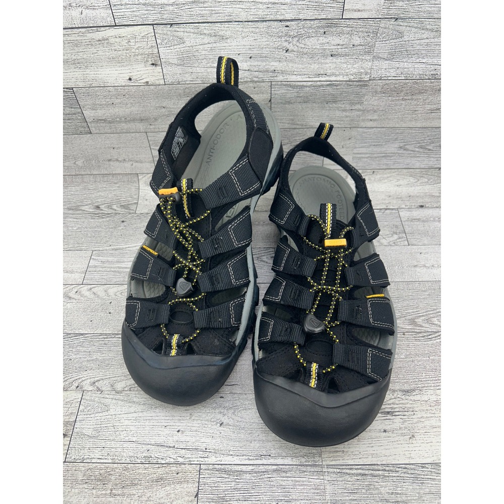 KEEN Newport H2 Men Sz 10.5 Black Yellow Waterproof Hiking Sandals 1001907